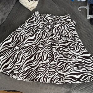 Chic Zebra Pattern A-Line Skirt